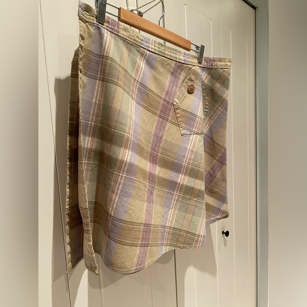 Picnic plaid wrap skirt